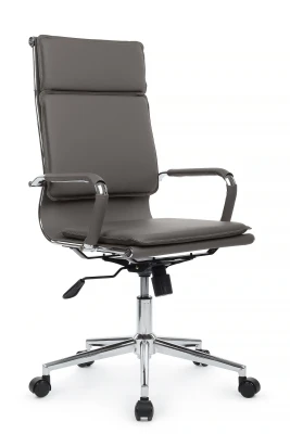 Кресло для руководителя Riva Hugo RCH 6003-1SE серая экокожа