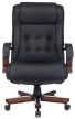 Кресло для руководителя Бюрократ T-9926WALNUT черная кожа - 1