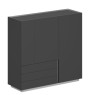  Шкаф 1600x550x1520, левый / OL-20-17.OS.OS.OS.L /  корпус: оникс серый, фасады: оникс серый