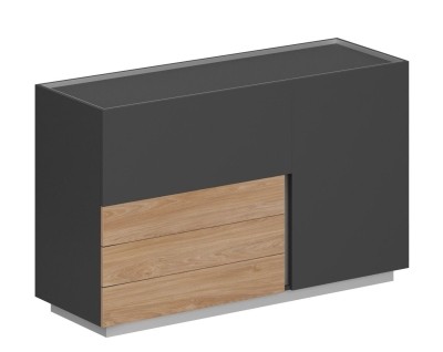  Шкаф 1600x550x975, левый / OL-20-14.OS.OS.GN.L /  корпус: оникс серый, фасады: оникс серый 